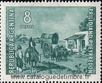 Timbre: Pintura Argentina  "Un alto en la pulper&iacute;a" 