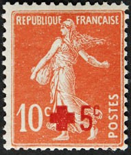 Timbre: Semeuse Croix Rouge