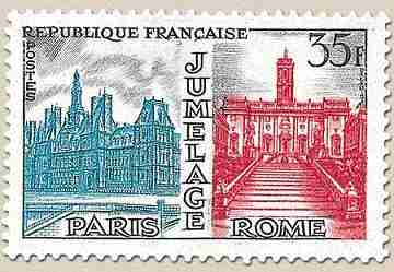 Timbre: Jumelage Paris-Rome