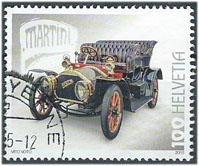 Timbre: Automobiles suisses - Martini (1897)