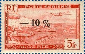 Timbre: Vue a&eacute;rienne de la rade d'Alger