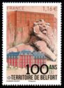 Timbre: 100 ans du territoire de Belfort - Lion de Belfort