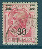Timbre: Prince louis II surcharg&eacute;