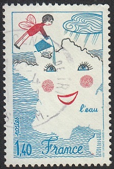 Timbre: Concours de dessins d'enfants - L'eau