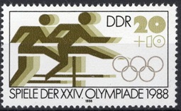 Timbre: Jeux olympiques d'&eacute;t&eacute;, &agrave; S&eacute;oul, course de haies