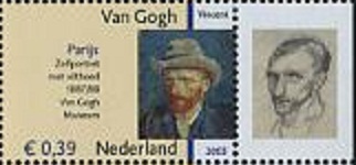 Timbre: Van Gogh Autoportrait avec la vignette