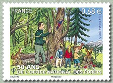 Timbre: 50 ans de l'Office National des For&ecirc;ts