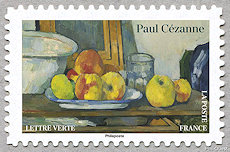 Timbre: Paul C&eacute;zanne Nature morte au tiroir ouvert