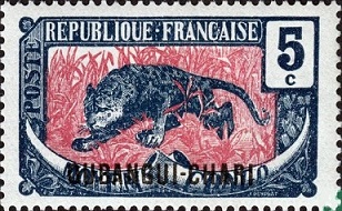 Timbre: Panth&egrave;re. Surcharg&eacute;