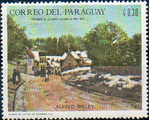 Timbre: Paysage hivernal - Alfred Sisley