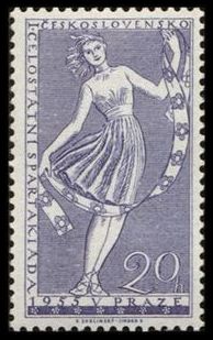 Timbre: 1e Spartakiade Nationale, Prague 1955