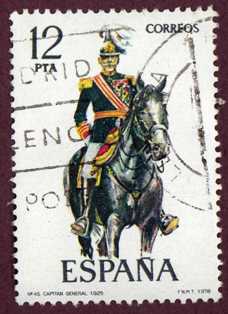 Timbre: Uniformes militaires : Capitaine-G&eacute;n&eacute;ral.