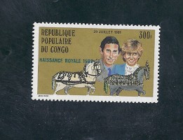 Timbre: Naissance du prince william (surcharg&eacute;s)