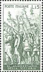 Timbre: 40&egrave;me anniversaire de la victoire de 1918