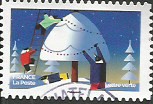 Timbre: Timbres f&eacute;&eacute;rique : pingouins d&eacute;corant un arbre