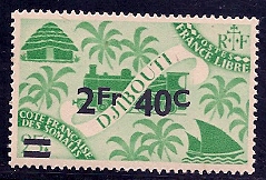 Timbre: S&eacute;rie de Londres surcharg&eacute;