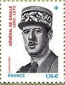Timbre: G&eacute;n&eacute;ral de Gaulle 1890-1970