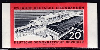 Timbre: 125e anniversaire chemins de fer allemands