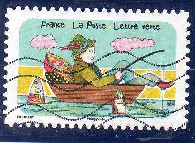 Timbre: Vacances - La p&ecirc;che &agrave; la ligne