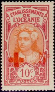 Timbre: Tahitienne (Surcharge CROIX ROUGE)