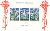 Timbre: Les rois mages, la sainte famille, les bergers