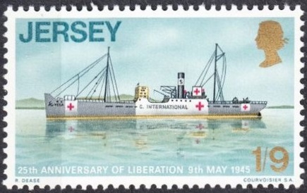 Timbre: SS "Vega" navire de la Croix-Rouge