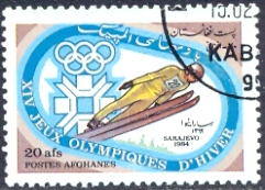 Timbre: Jeux Olympiques de Sarajevo - le saut &agrave; skis