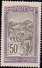 Timbre: Transport en filanzane.