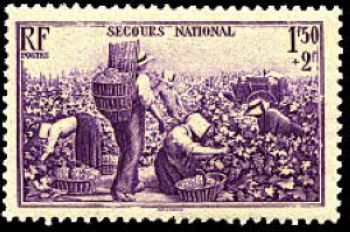 Timbre: Au profit du secours national - vendanges