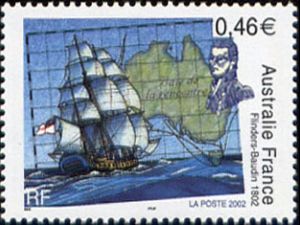 Timbre: &Eacute;mission commune Australie - France Flinders - Baudin 1