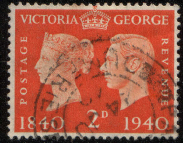 Timbre: Reine Victoria et roi George VI