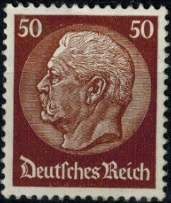 Timbre: Mar&eacute;chal Hindenburg filigrane B