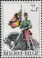 Timbre: Porte-&eacute;tendard des guides de 1914
