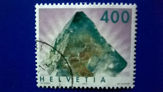 Timbre: Min&eacute;raux : Fluorite verte