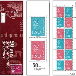 Timbre: Carnet 50 ans de la Marianne de Becquet