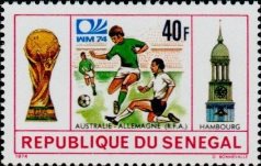 Timbre:  Coupe du Monde de football - Australie-Allemagne