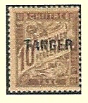 Timbre: Type Duval  surchargé TANGER