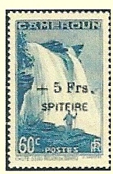 Timbre: Chute d'eau (surcharge + 5F SPITFIRE)