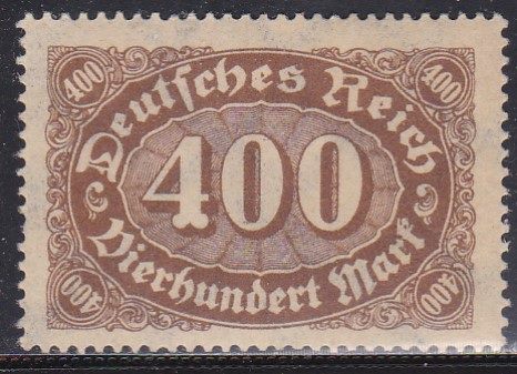 Timbre: Chiffre 400 m. (brun sur chamois) Fil. B