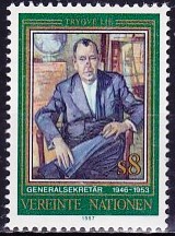 Timbre: Hommage &agrave; Trygve Lie, secr&eacute;taire g&eacute;n&eacute;ral