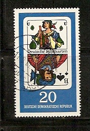 Timbre: Cartes &agrave; jouer - Valet de pique