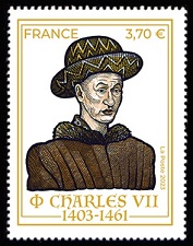 Timbre: Les Grandes heures de l'Histoire de France Charles VII