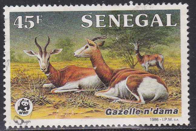 Timbre: WWF - Gazelle couple couch&eacute;