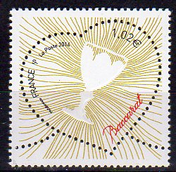Timbre: Saint Valentin : Coeur Baccarat 