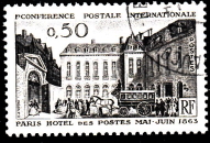 Timbre: Paris, H&ocirc;tel des Postes en 1863