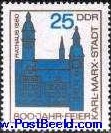 Timbre: K. Marx stadt : h&ocirc;tel de ville