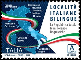 Timbre: Sens civique : Localit&eacute;s italiennes bilingues
