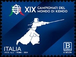Timbre: 19&egrave;mes Championnats du monde de kendo - Milan 