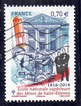 Timbre: Ecole nationale sup&eacute;rieure des Mines de Saint-Etienne.