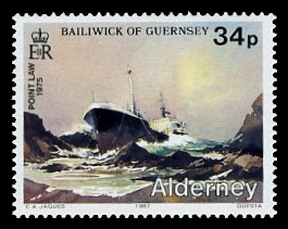 Timbre: Naufrages aux alentours de l'Ile. Point Law 1975